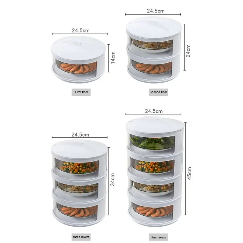 

Stackable Food Dome Multi-Layer Transparent Insulation Cover Dustproof For Refrigerator Kitchen Accessories Cocina Accesorio