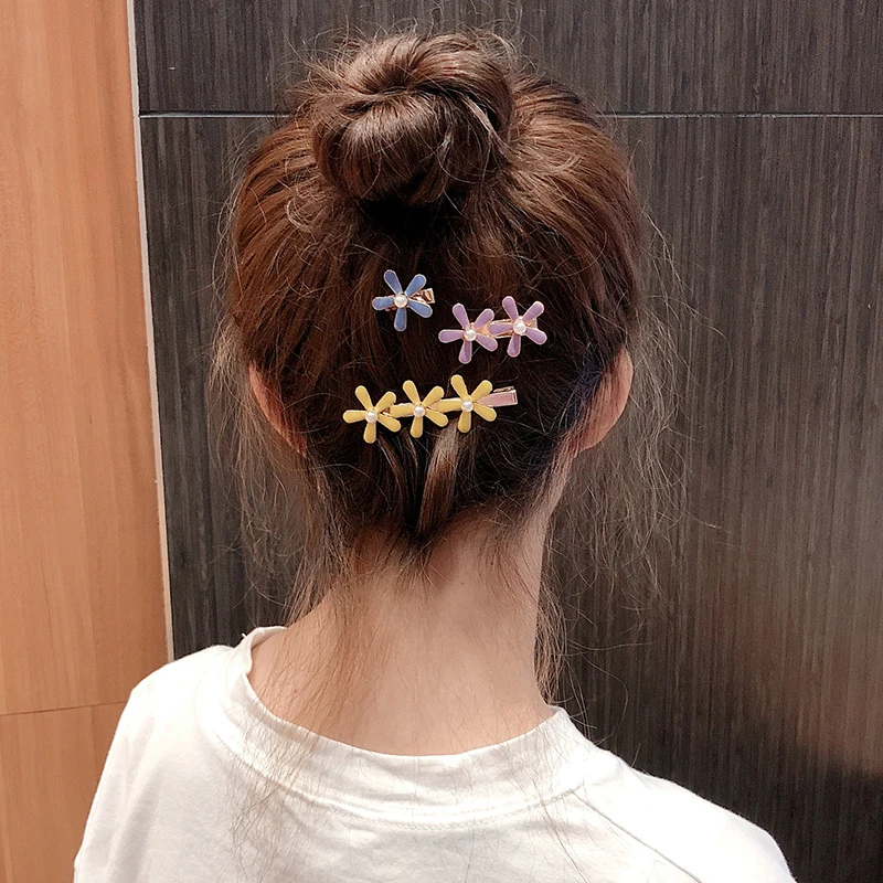 

60 компл./лот 3 шт./компл. DIY простой мульти сплав цветы заколки для волос масло капли шпильки с жемчугом аксессуары для укладки волос HA1042