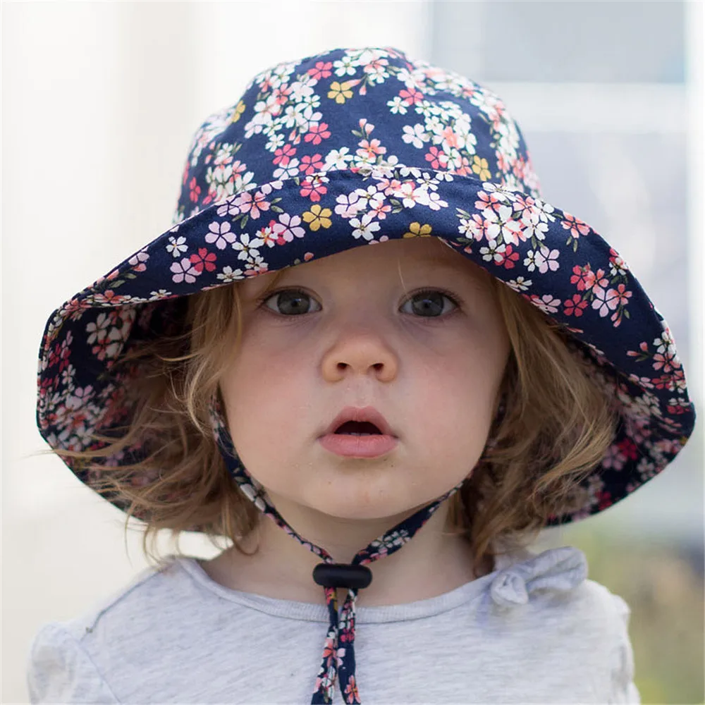 

Children's hat spring/summer baby new broken flower sun hat men's and women's pot hat baby beach hat fisherman hat baby hat