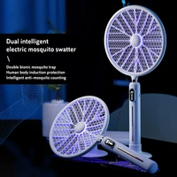 smart electric mosquito swatter insect trap led display 3000v strong voltage insect killer human body induction no radiation