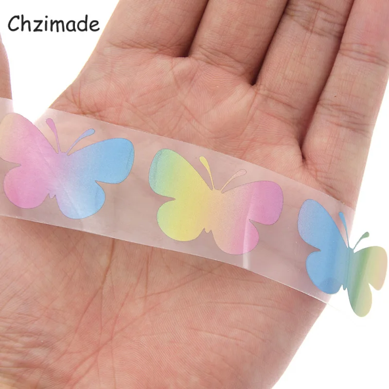 Цветные светоотражающие наклейки Chzimade 1 м х 3 см с изображением бабочки сердца -