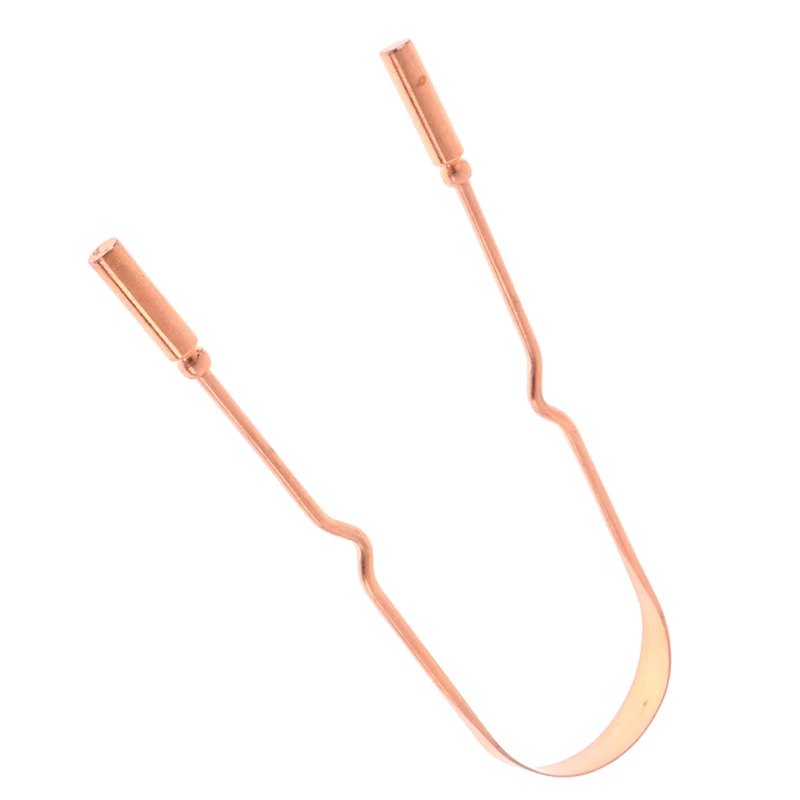

Pure Copper Tongue Scraper Oral Cleaner Brush Fresh Cleaning Hygiene Care Tools