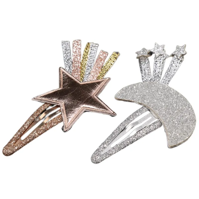 Заколка для волос с пятиконечной звездой и блестками девочек | Красота здоровье