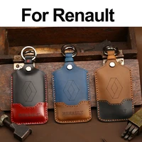genuine leather smart remote car key case cover for renault captur megane koleos kadjar keychain for car keys auto accesessries