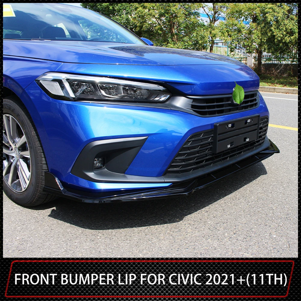 

Передний бампер, разветвитель для подбородка, диффузор для Honda Civic 2021 2022 11-го поколения, углеродный черный, аксессуары для тюнинга автомобиля...