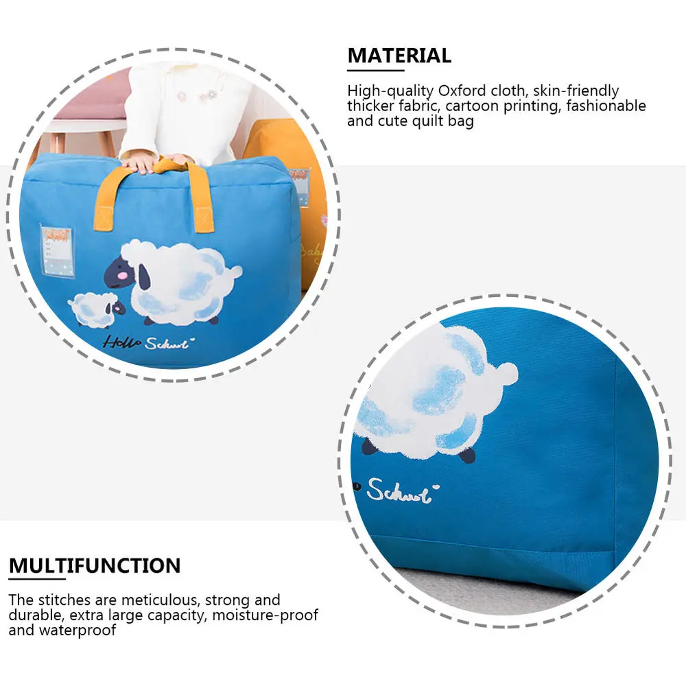 

1pc Household Quilt Organizer Bag Oxford Fabric Storage Bag Quilt Holding Bag