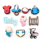 1 шт. мультяшный Детский Стиль JIBZ Croc шармы украшения DIY Милая ткань коляска соска ПВХ сандалии садовая обувь аксессуары детские подарки