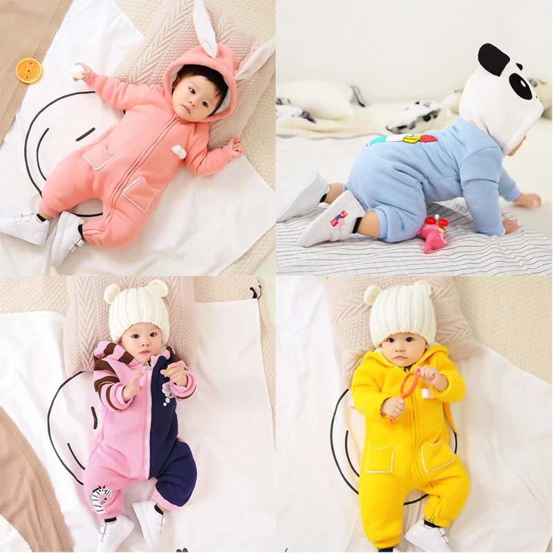 Зимние комбинезоны IYEAL для маленьких девочек и мальчиков милый кролик с
