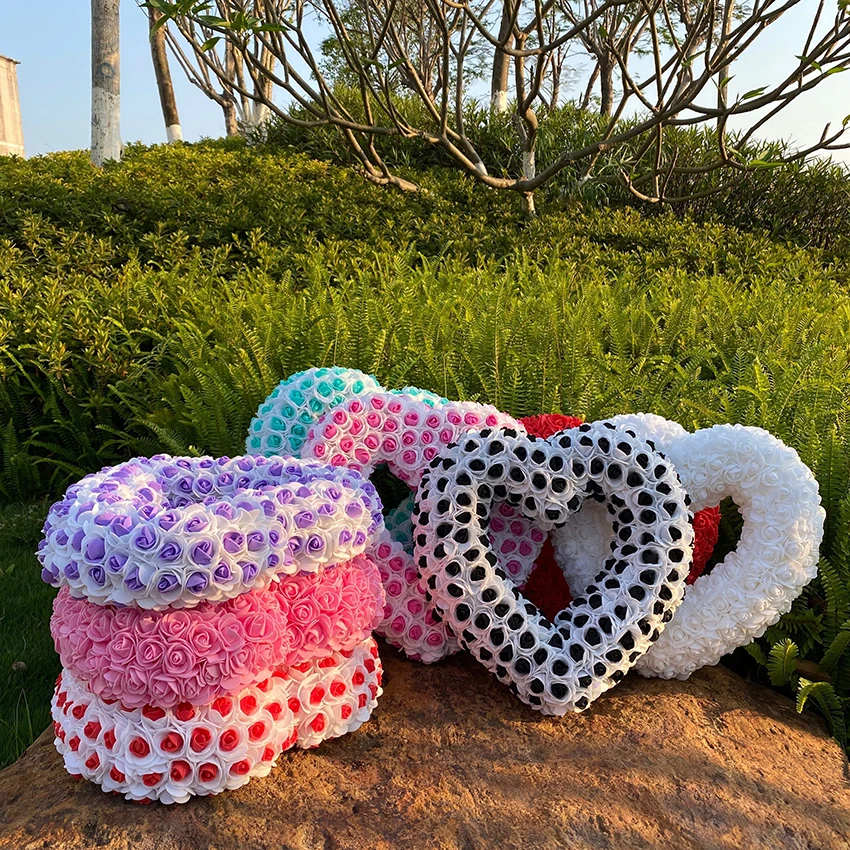 

30CM Rose Bear Teddy Bicolor flower Love Artificial Flower Bear For Valentine's Day Girlfriend's Gift Decorative