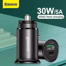 Baseus 30W PPS Quick Car Charger 4A VOOC Flash Charging For OPPO R17 R17 Pro Reno FindX One Plus 7Pro 6 6T QC3.0 Car Charger