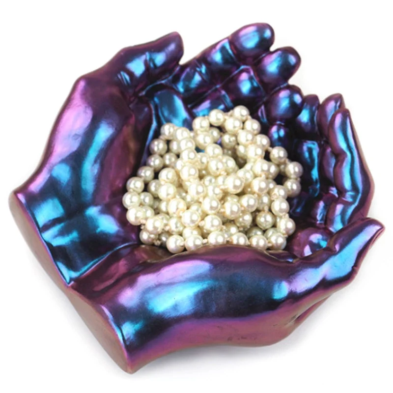 

Hands Shape Ashtray Glossy Mold Diy Resin Craft Jewelry Accessories Tray Cool Home Decorate Plate Dish Silicone Molds Hot Sale
