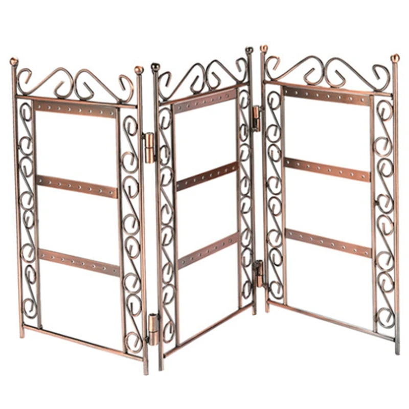 

Metal Foldable Jewelry Display Rack Iron Earring Holder Jewelry Display Stand Earring Necklace Storage Rack