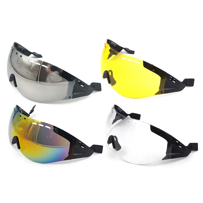 

Road Bicycle Helmet Lens Cycling Aero Helmet Sun-visor Goggles Bike Helmet Accessories - Silver Yellow Multicolor Transparent