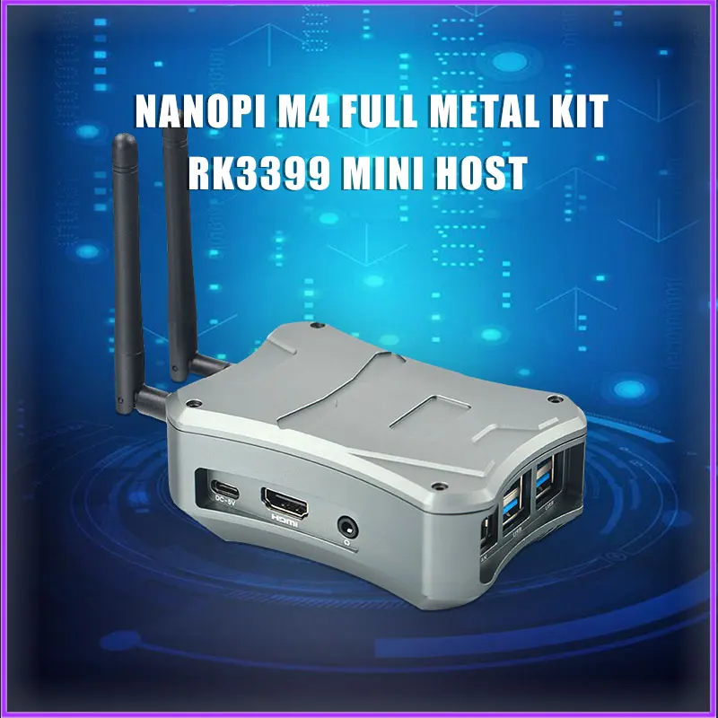 NanoPi M4-2GB/M2V2 CNC de Metal caso Combo Rockchip FriendlyELEC RK3399 SoC 2,4G y 5G двухполосная Wi-Fi + Bluetooth 4,1 и Ubuntu