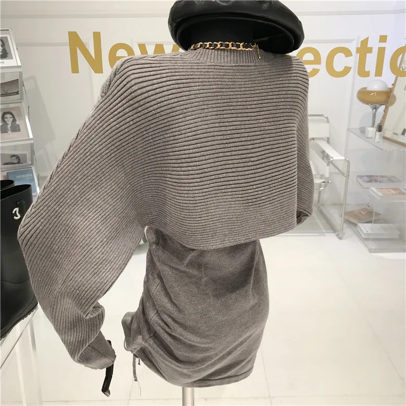 Woherb сексуальный комплект из двух предметов женская трикотажная накидка +