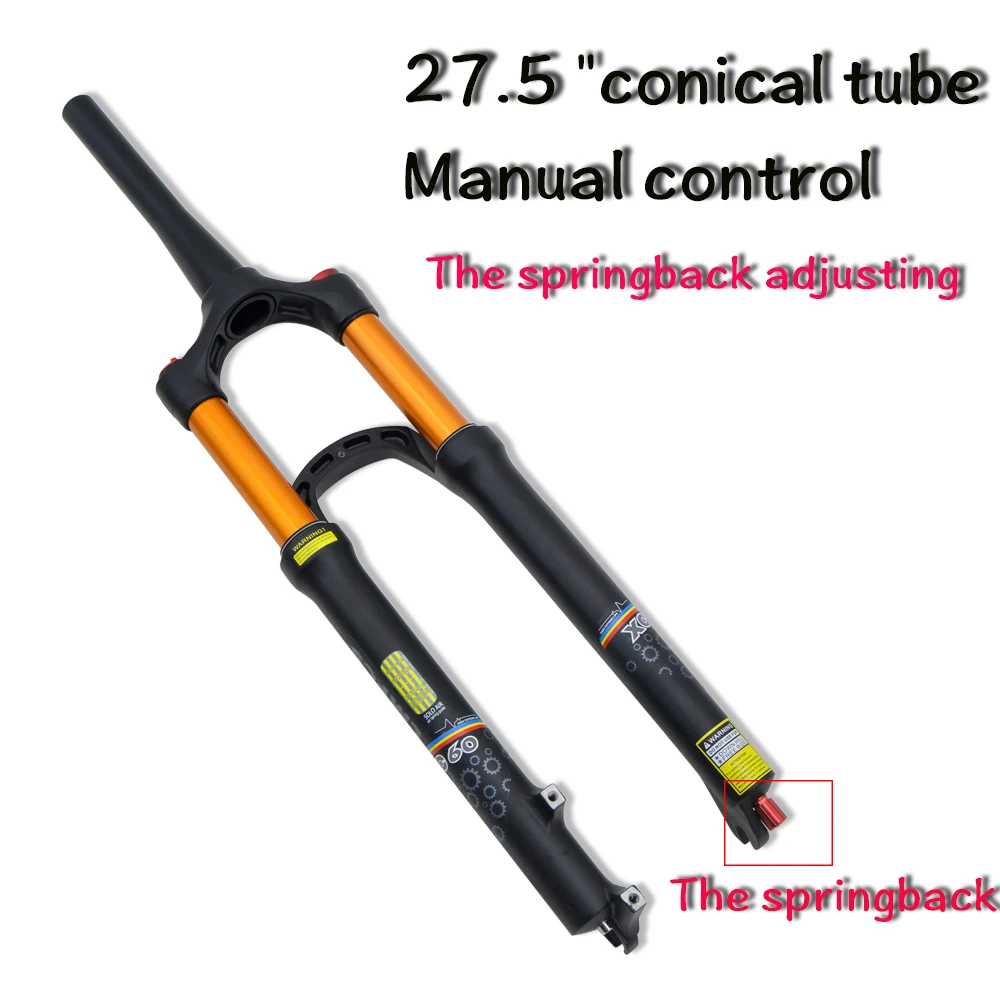 27.5 the springback LMFCS MTB магниевого сплава велосипед вилка Supension Air 26/27. 32 RL100mm передняя вилка подходит для 5/29 дюймового горного велосипеда conica - Цвет: 27.5 the springback
