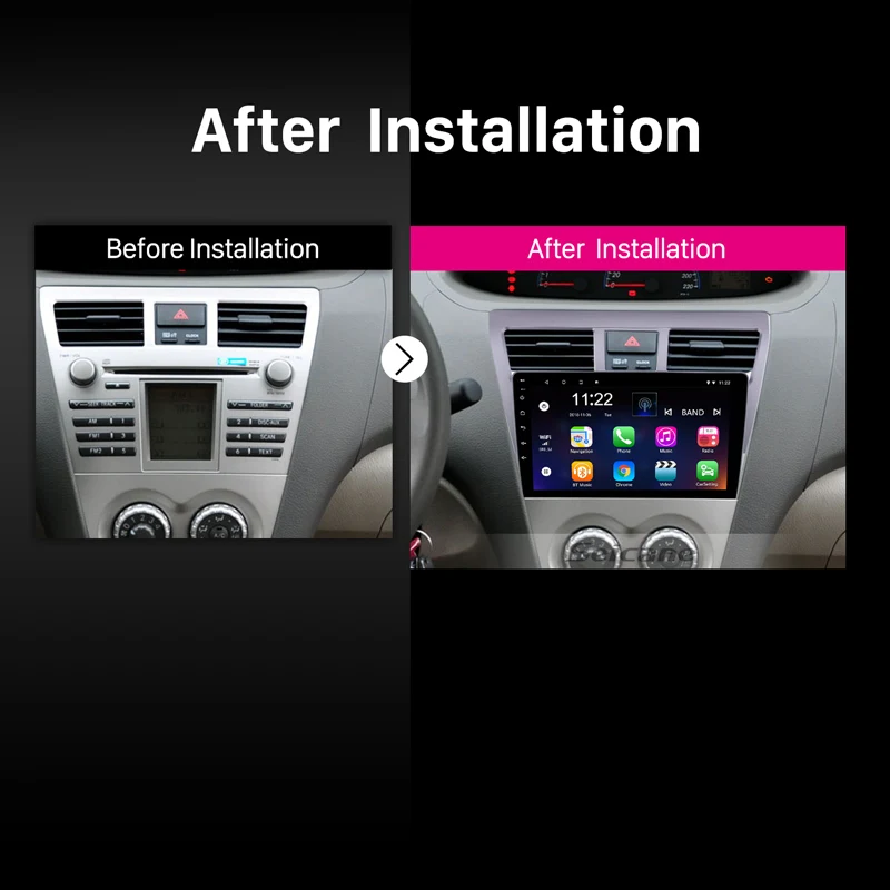 Seicane Android 10 0 2 + 32 ГБ Автомобильный GPS навигатор 9 дюймов радио для 2007 2012 Toyota VIOS