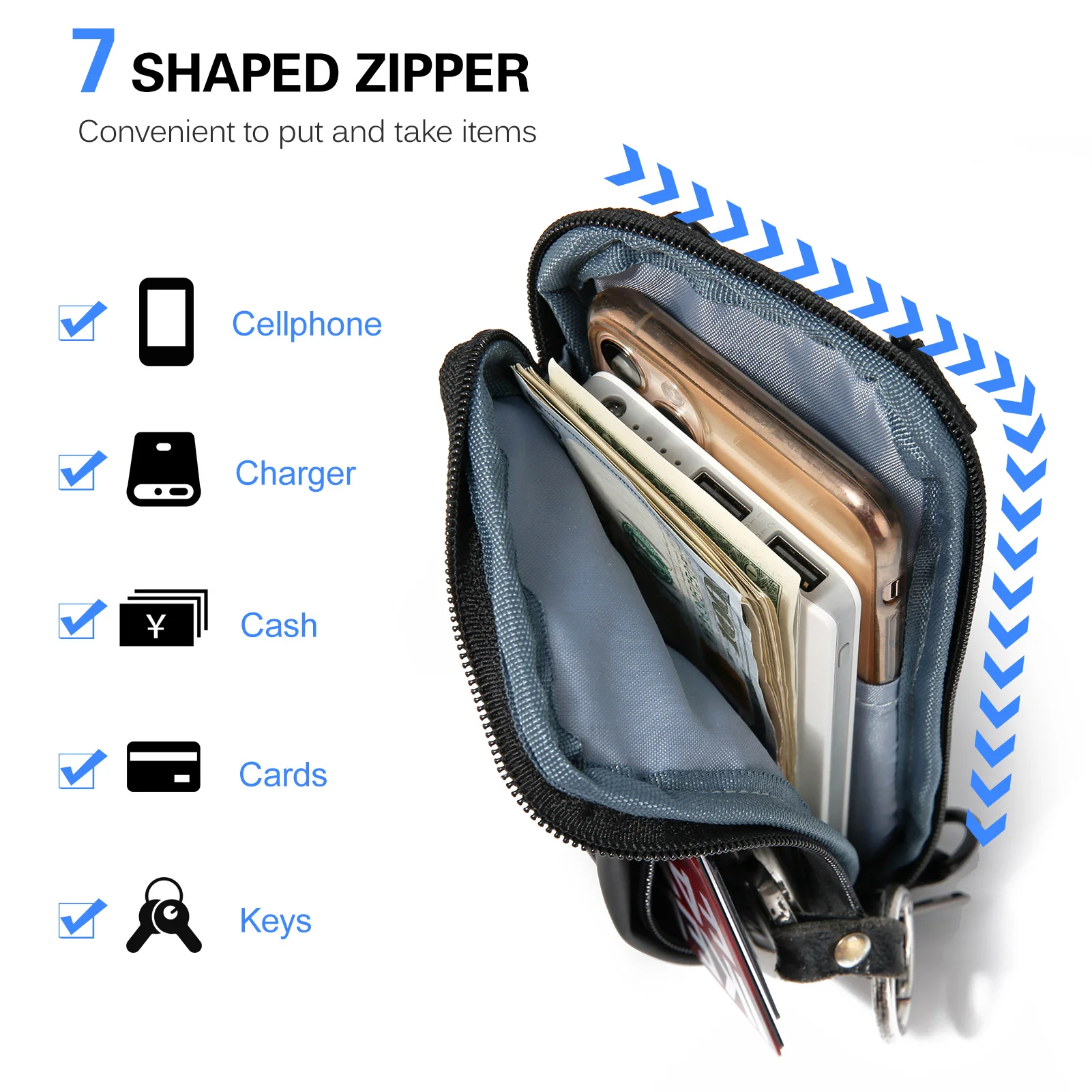 Тонкая сумка для телефона через плечо поясная подходит телефонов 6 5 дюймов