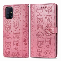 10pcs pu leather wallet flip phone cover cartoon dog cat patten tpu case for samsung galaxy m02 m21s m31 m12 m31s m30s m80s m60s