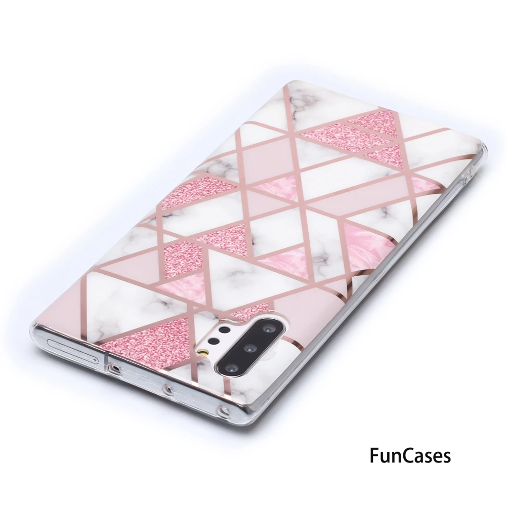 Прозрачные чехлы цвета розового золота для Samsung Note 10 Мягкий Силиконовый