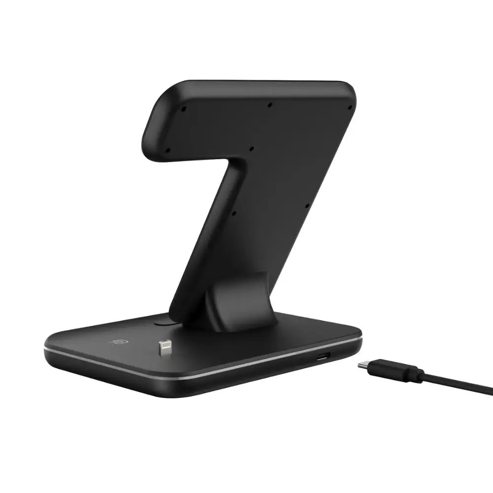 Беспроводное зарядное устройство 3 в 1 qi быстрое для apple watch 5 4 2 airpods зарядная