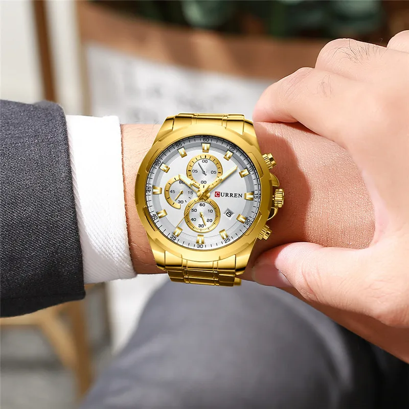 Часы наручные CURREN Мужские с хронографом спортивные армейские брендовые