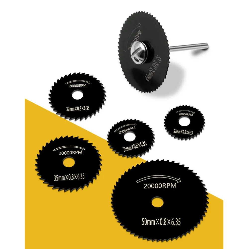 7Pcs HSS Rotary Tool Circular Saw Blades For Dremel Metal Cutter Power Set Cutting Diamond Discs Mandrel | Инструменты