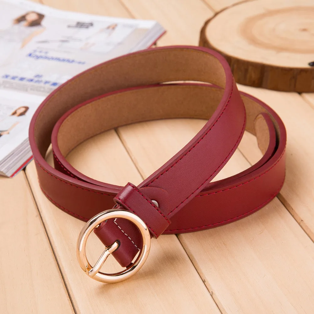 Cinturones para mujer женский ремень модный однотонный цвет модные женские винтажные аксессуары Повседневный тонкий кожаный ремень для отдыха