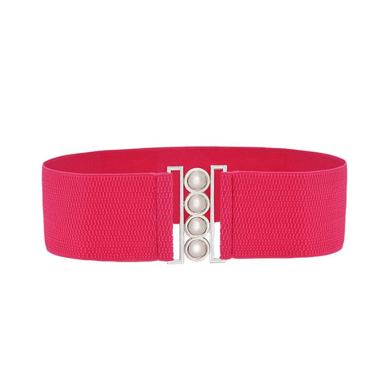 

2020 Women Wide Elastic Waist Belt Dress Belt Accessories Stretch Elastic Wide Corset Waist Metal Buckle