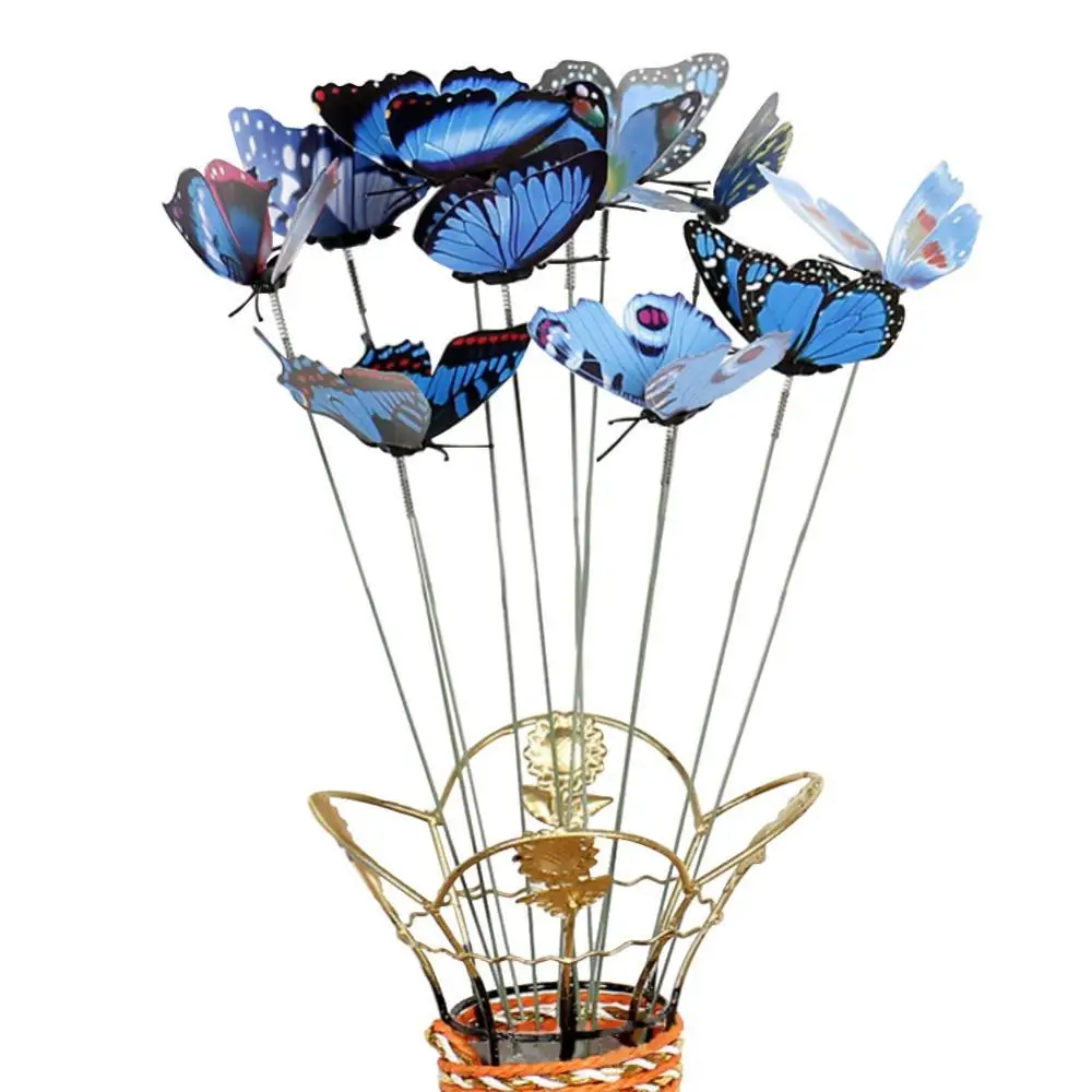 

10Pcs/Set Simulation Butterfly Stick Unfading Outdoor Patio Garden Flower Pot Decor Yard Artificial Ornament