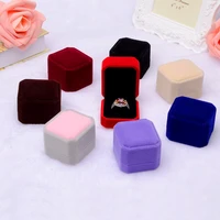 1pcs squre velvet jewelry earring ring display case storage organizer square box case holder gift packaging box