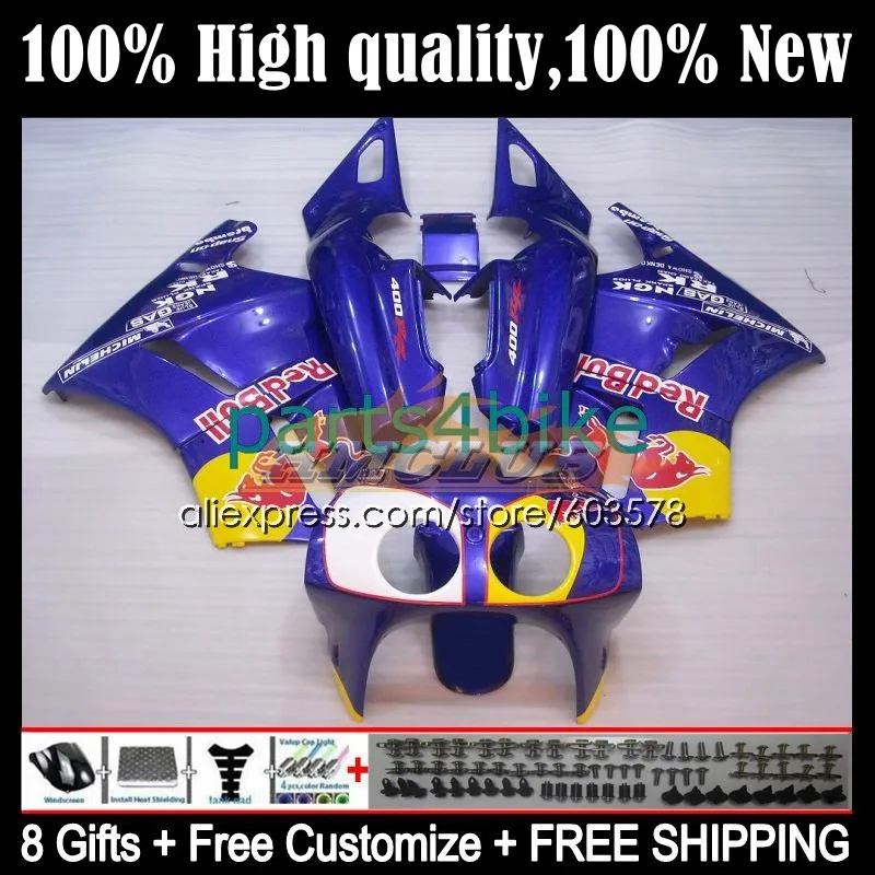

Корпус для HONDA VFR400 R V4 VFR400RR RVF400R VFR400R 1987 1988 34CL.81 RVF VFR 400 R RR 400R CC NC24 87 88 Обтекатели синий желтый