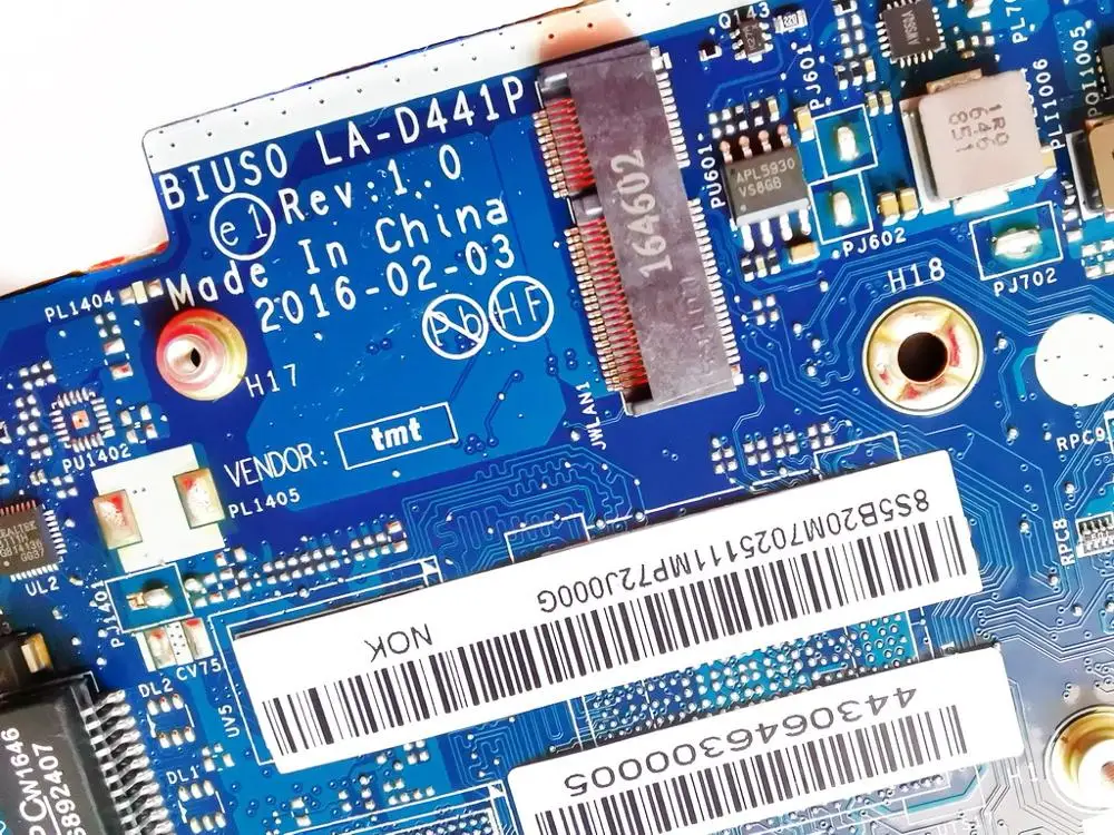 Оригинальная материнская плата для ноутбука Lenovo 510 -13ISK 4405U BIUS0 LA-D441P