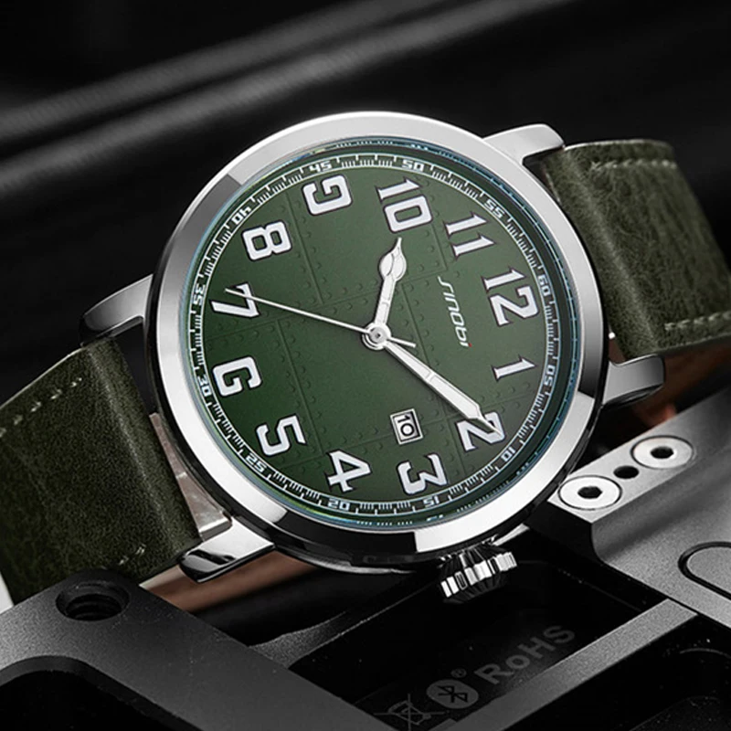 

Часы Sinobi Мужские наручные из натуральной кожи, импортные спортивные простые в японском стиле, Т-образные, в стиле милитари