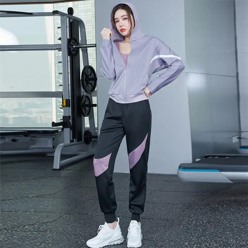 

Women Sports Suit Yoga Set Gym Clothing Workout Pants 2pcs/set Running Hoodies Outfit Autumn Fitness Training Jogging Sportswear