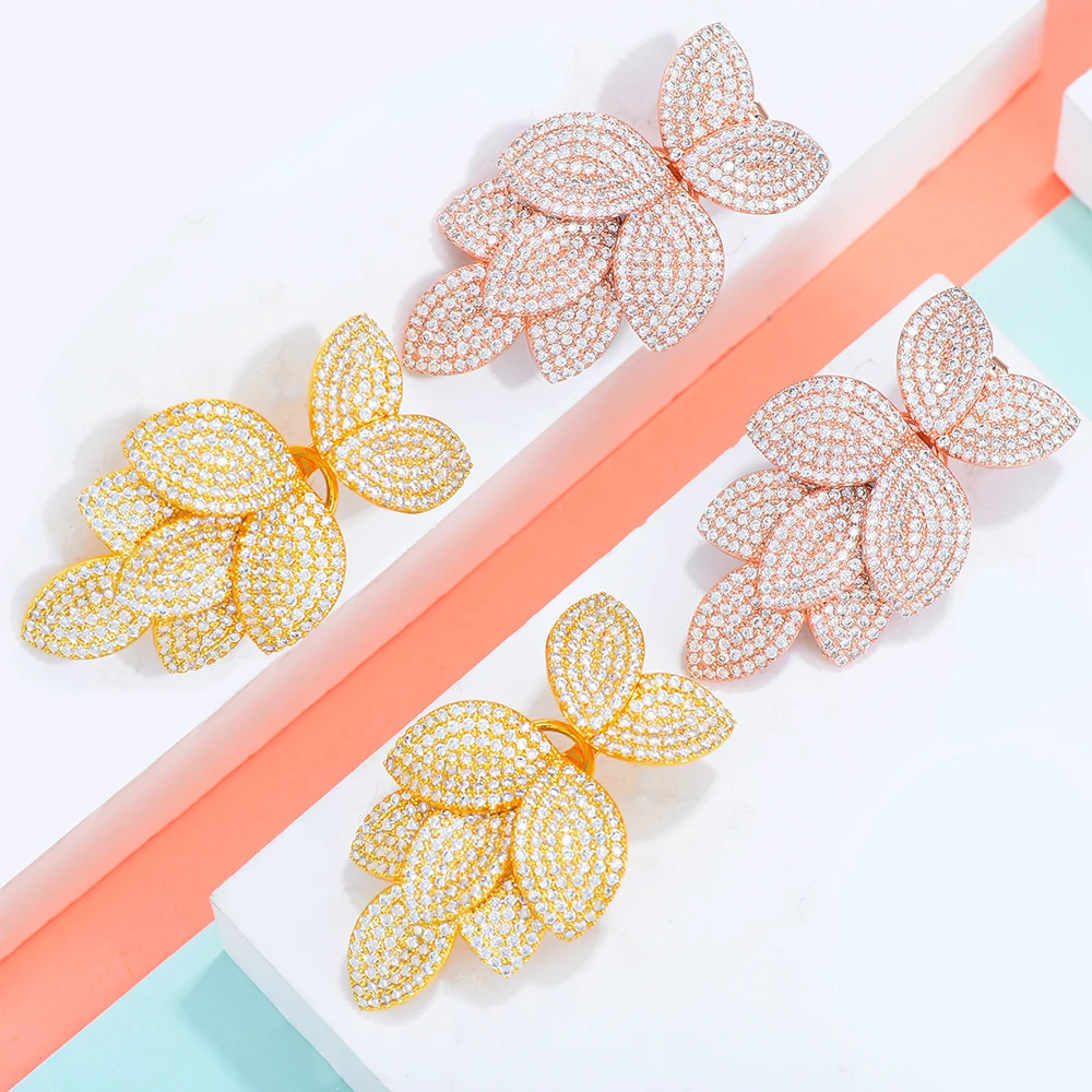 

Female noble symbol Full Mirco Shiny Cubic Zirconia Setting European Wedding Earring Fashion Jewelry for Women korean