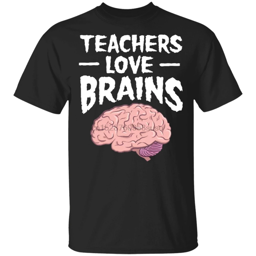 Мужская футболка для Хэллоуина с надписью Teachers Love Brains размер M-3Xl в свободном