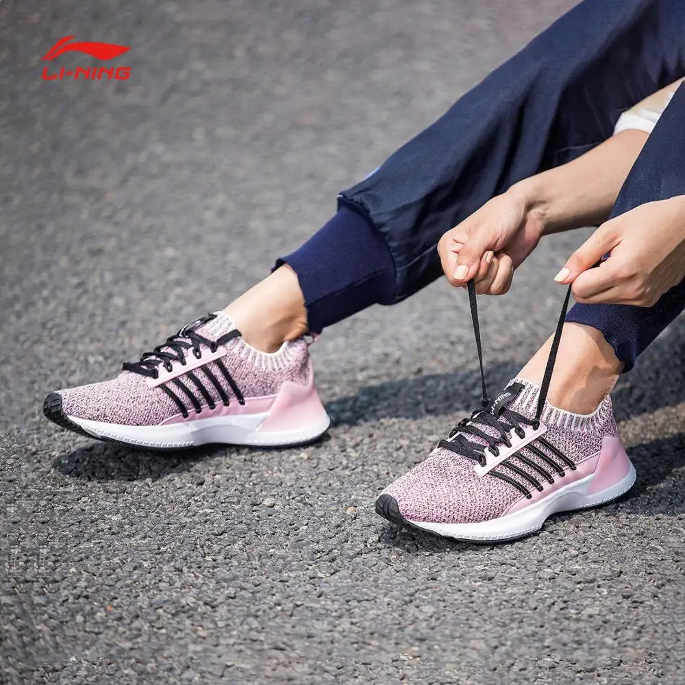 Li-Ning Женская свободная бегун I Классическая обувь для ходьбы li-ning CLOUD LITE однотонные Тканные спортивные стельки для обуви кроссовки AGCN194 SJAS18