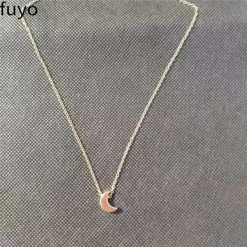 Gold Женский чокер Золотая Серебряная цепочка колье-чокер с Луной ювелирные изделия Bijoux Collares Mujer Collier Femme подарок на день Святого Валентина - Окраска металла: Gold