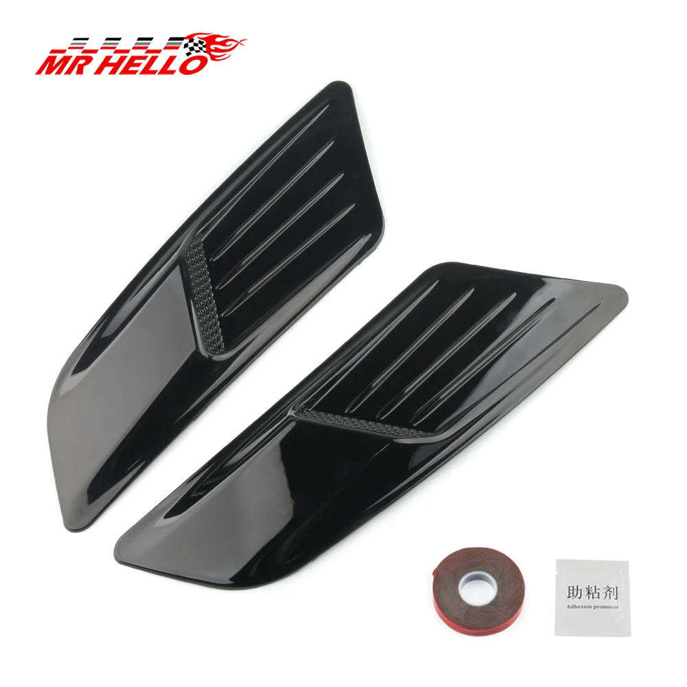

New A Pair Car Front Hood Vents For Ford For Mustang 2015-2017 Carbon Fiber Car Air Intake Scoop Bonnet Hood Vent