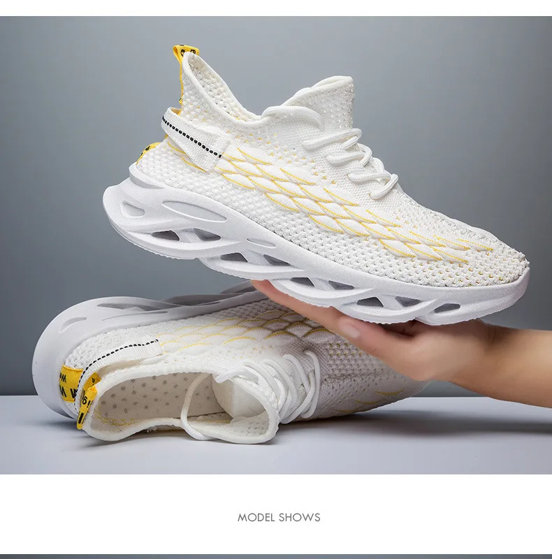Дышащая Спортивная обувь для ходьбы flyknit; модные мужские кроссовки; Уличная обувь без шнуровки; Качественная спортивная обувь для студентов; Мужская обувь; DY66