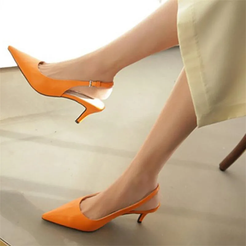 

Босоножки женские на высоком каблуке, брендовые туфли-лодочки, заостренный носок, без застежки, Классическая обувь для офиса, большие разме...