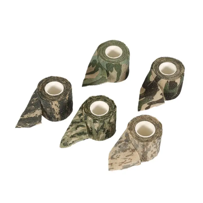 

4.5m X 5cm Outdoors Hunting Stealth Tape Camouflage Gun Wrap Rifle StretchBandage Nonwoven Natural Latex Concealment Aid No Glue