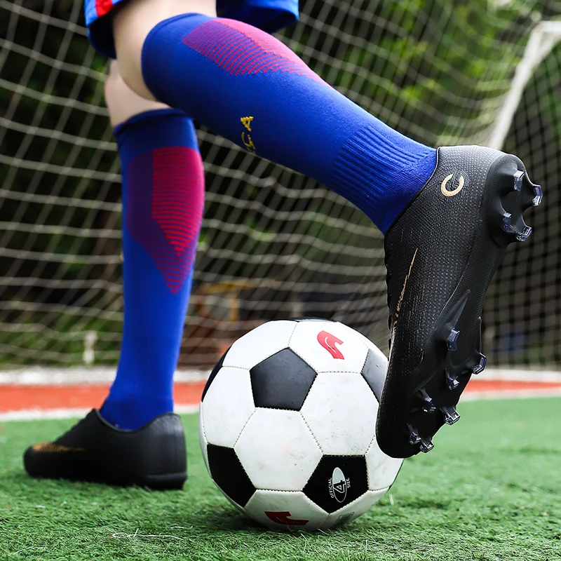 Новинка Мужская Уличная футбольная обувь футбольные бутсы высокие детские