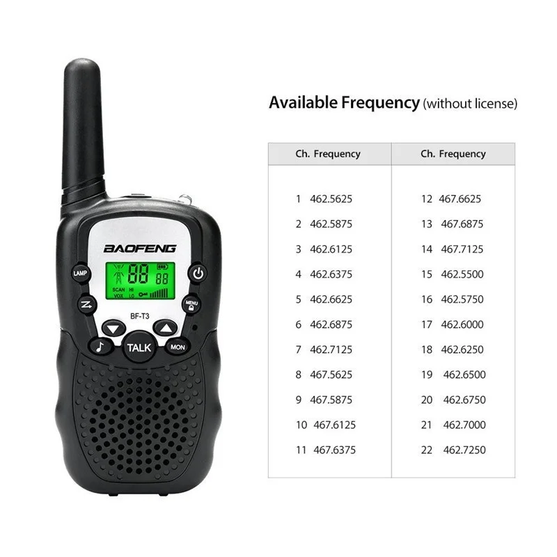 BF T3 Портативный иди и болтай Walkie Talkie “иди 22 Детские радио лучший подарок для