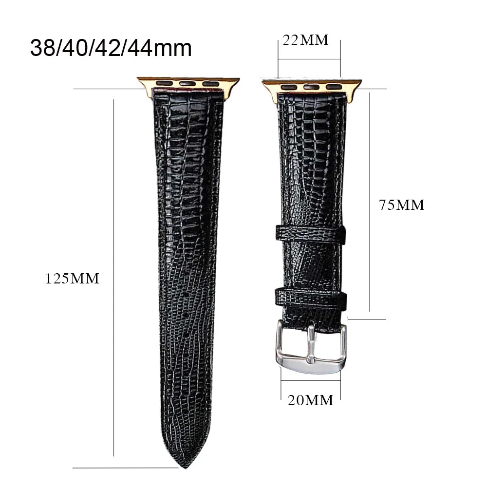 

Lizard Texture Leather Sport Strap Compatible with Apple Watch Brown Replacement Sweat Proof Band for iWatch Series 6 5 4 2 3 1
