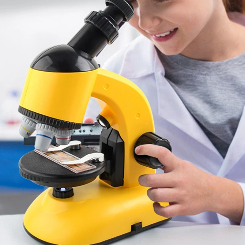 

Детский набор биологического микроскопа, лабораторная Светодиодная лампа 100X-400X-1200X, для дома и школы, развивающая игрушка, подарок для детей