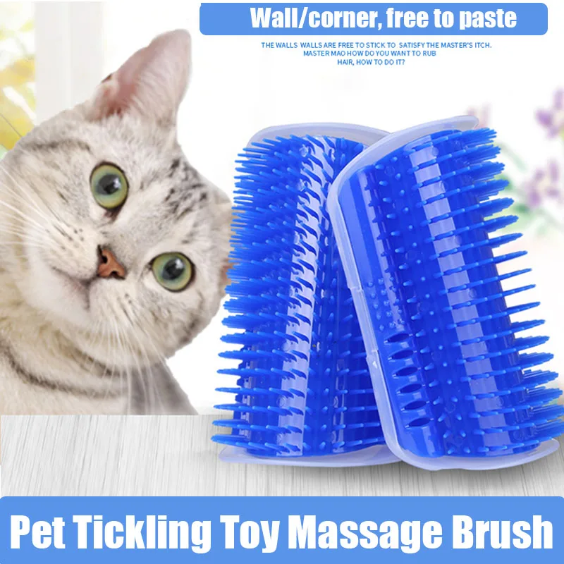 

Cats Brush Corner Cat Massage Device Hair Remover Combs Pet Self Groomer Grooming Tool with Catnip Deshedding Cleaning Supplies