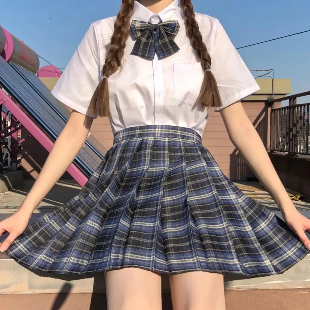 

Harajuku y2k Kawaii Women Gothic Pleated Plaid Skirt Summer Fashion JK Cosplay Female High Waist Sexy Dance Mini Short Skirts
