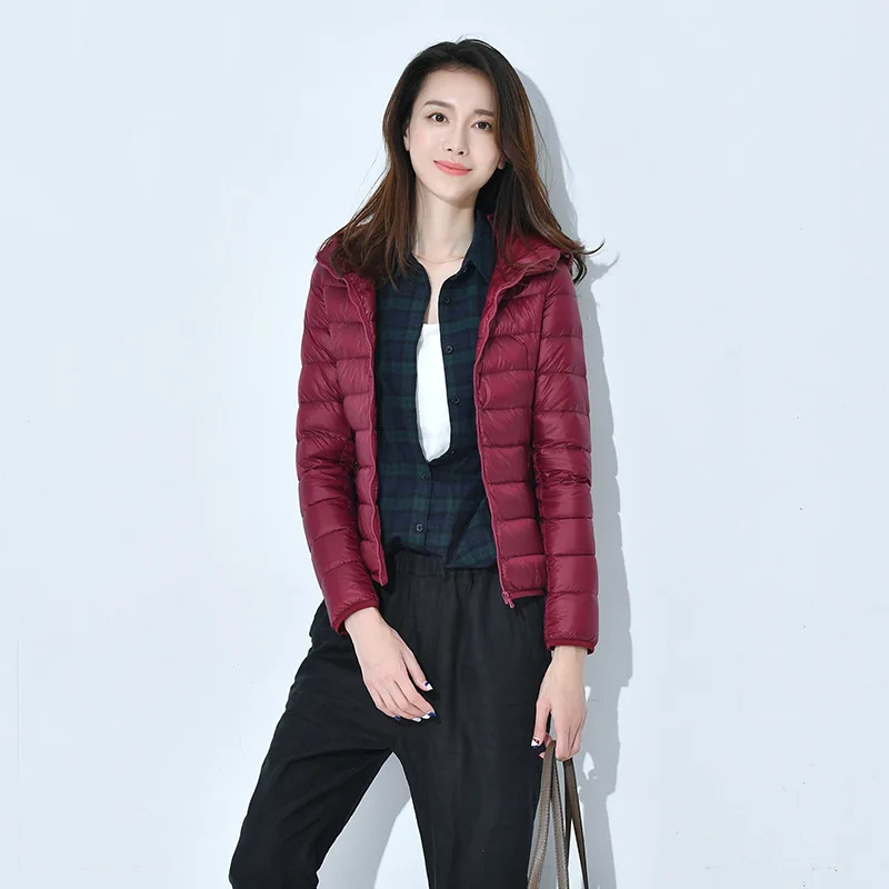 Новинка 2019 года стильная суперлегкая пуховая куртка с капюшоном в Корейском